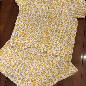 Yellow Monkey Print Kids Pajamas